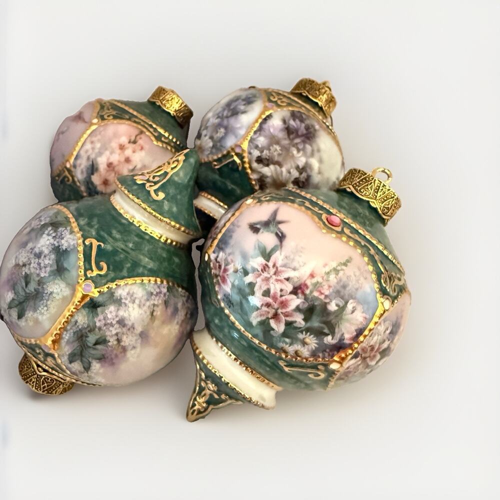 Vintage Lena Liu Hummingbird Floral Porcelain Ornaments Bradford Exchange Lot 4